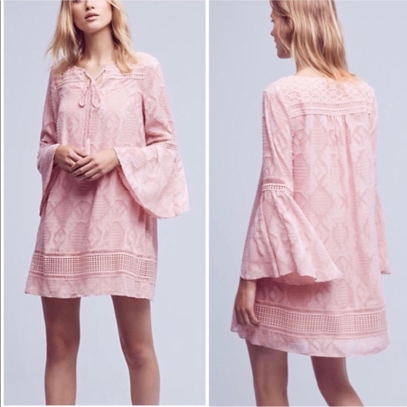 Anthropologie Dresses & Skirts - Anthropologie Foreat Bell-Sleeve Blush Dress